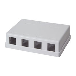 LogiLink Keystone Surface Mount Box 4 Port, blanco