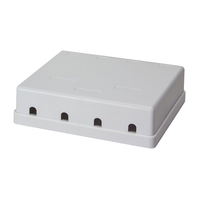 LogiLink Keystone Surface Mount Box 4 Port, blanco