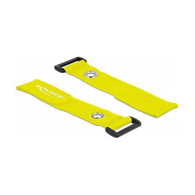 DeLOCK Bridas de cable con lazo y ojal 280 x 38 mm amarillo, 3 piezas