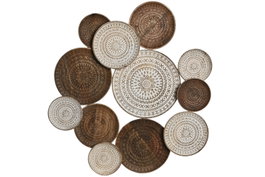 DKD Home Decor Decoración de Pared Mandalas Desgastado