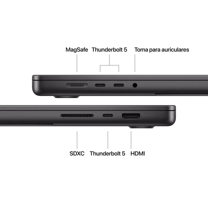 Apple MacBook Pro 16" Portátil - Chip Apple M4 Max 14 Núcleos CPU, 32 Núcleos GPU, 36 GB RAM, 1 TB SSD, Pantalla Liquid Retina XDR 16.2", Wi-Fi 6E, macOS Sequoia, Color Space Black Apple MacBook Pro 16" Portátil - Chip Apple M4 Max 14 Núcleos CPU, 32 Núcleos GPU, 36 GB RAM, 1 TB SSD, Pantalla Liquid Retina XDR 16.2", Wi-Fi 6E, macOS Sequoia, Color Space Black