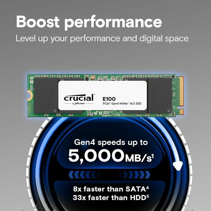 Crucial E100 2 TB M.2 NVMe PCIe 4.0 SSD