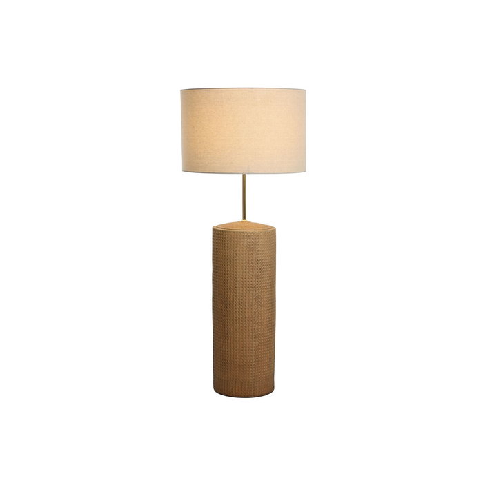 DKD Home Decor Lampara Pie Beige Marron Ceramica Lino 50 x 124.5 x 50 cm