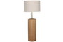 DKD Home Decor Lampara Pie Beige Marron Ceramica Lino 50 x 124.5 x 50 cm