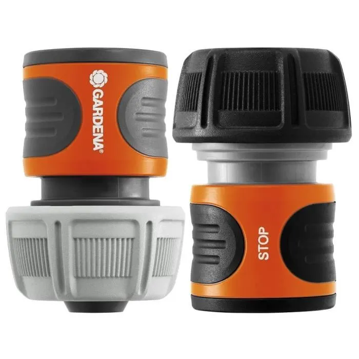 Gardena Conectores Rápidos + Aquastop 19 mm, Fabricado en Alemania, 5 Años de Garantía