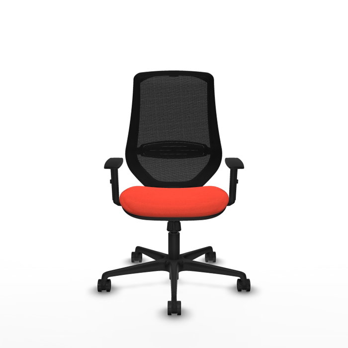 PIQUERAS Y CRESPO Silla de oficina Mardos con mecanismo Sincro, Naranja oscuro y Negro