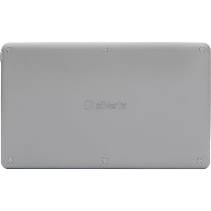 Silver ht Teclado Inalámbrico Universal Bluetooth, Layout Inglés, Teclas Chiclet de Membrana, Diseñado en Barcelona, Compatible Windows iOS Android Smart TV Mac, Carga USB