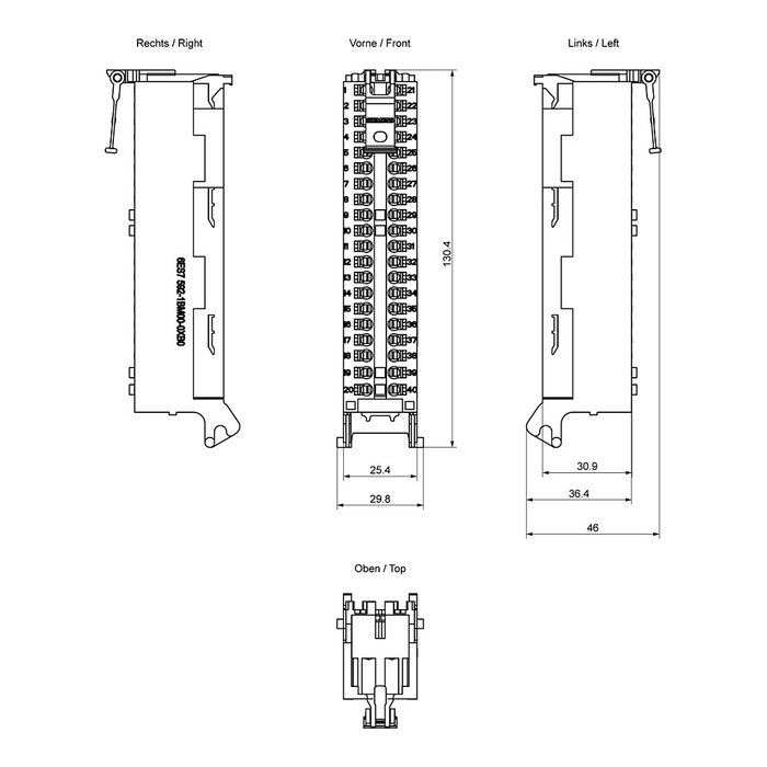 Siemens 6ES7592-1BM00-0XB0 SIMATIC S7-1500 Conector frontal Push-In 40p