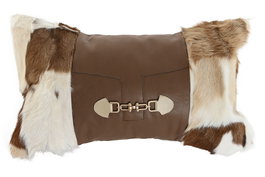 DKD Home Decor Cojin Marron PU Polyester 10 x 30 x 50 cm