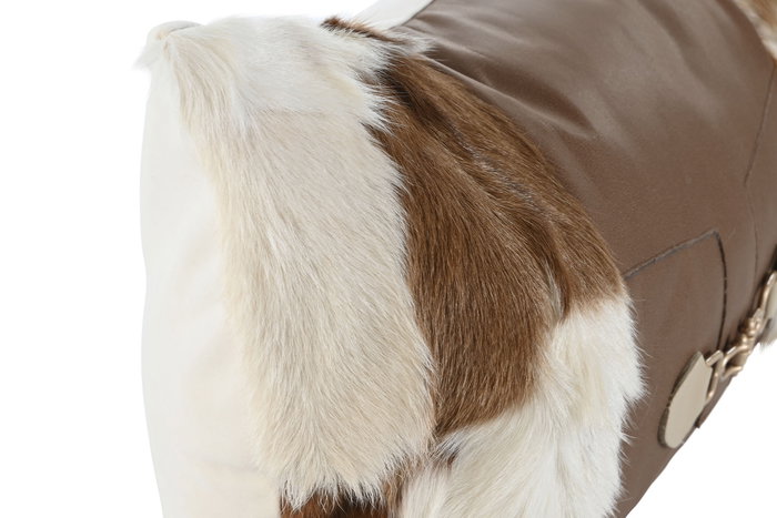 DKD Home Decor Cojin Marron PU Polyester 10 x 30 x 50 cm