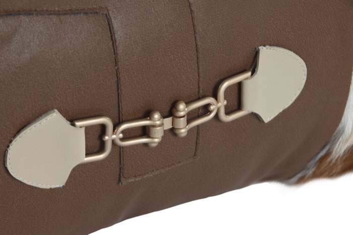 DKD Home Decor Cojin Marron PU Polyester 10 x 30 x 50 cm