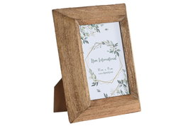 DKD Home Decor Marco de Foto 10x15 Natural Mango y Cristal 21.5 x 16.5 x 3 cm