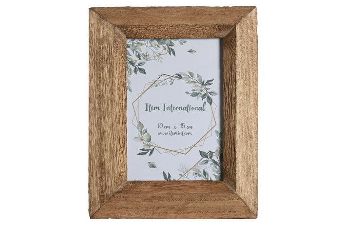 DKD Home Decor Marco de Foto 10x15 Natural Mango y Cristal 21.5 x 16.5 x 3 cm