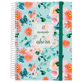 Finocam Agenda Espiral Design Collection E10-155x212 mm 1Dp Tapa Pp Ahora 2026 con Goma Elástica para Uso Personal y Profesional