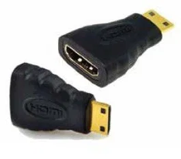 Approx appC18 Adaptador HDMI Hembra a miniHDMI Macho, Conectores Bañados en Oro, Color Negro