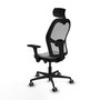 Silla de oficina Jorquera con mecanismo Sincro/Traslack tapizada con Similpiel color Gris. Equipada con lumbar 1D, Brazos 3D, Cabecero 2D y Ruedas 65 mm parqué