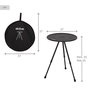 Aktive Mesa plegable camping redonda negra