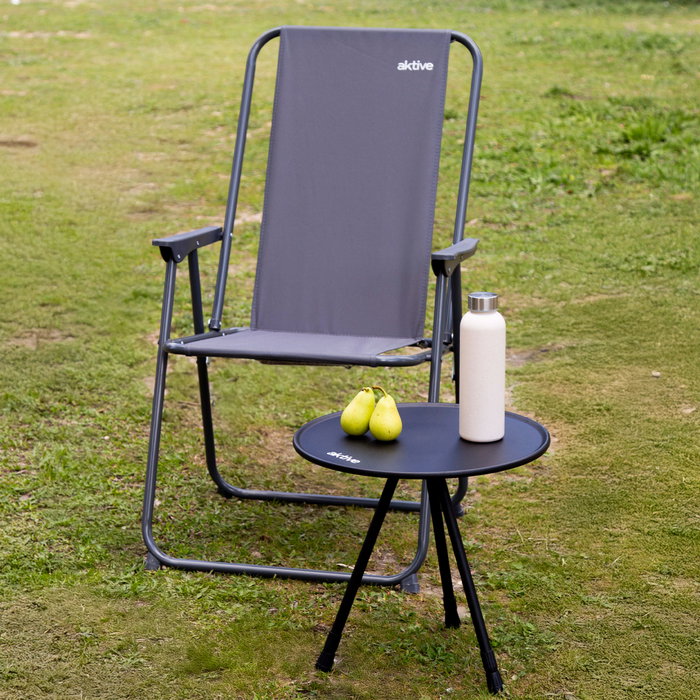 Aktive Mesa plegable camping redonda negra Aktive Mesa plegable camping redonda negra