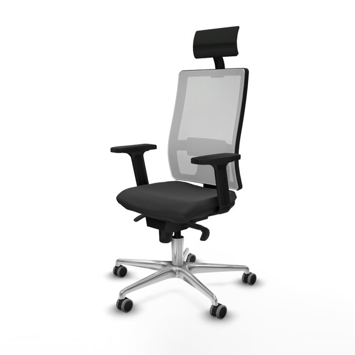PIQUERAS Y CRESPO Silla de oficina Horna con mecanismo Sincro, Gris oscuro y Blanco