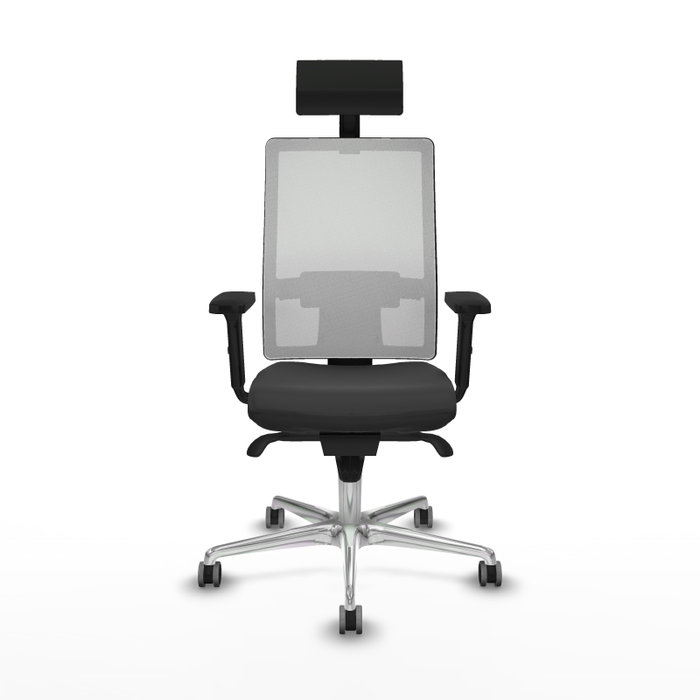 PIQUERAS Y CRESPO Silla de oficina Horna con mecanismo Sincro, Gris oscuro y Blanco