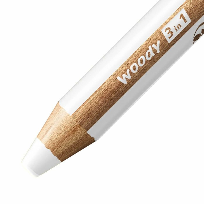 Stabilo Woody 3 en 1 Lápices de Colores Blanco Estuche 5 UD