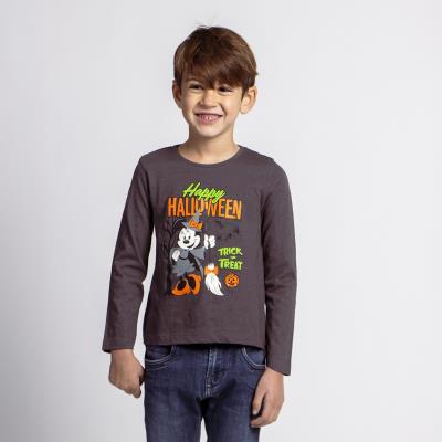 Camiseta de Manga Larga Infantil Minnie Mouse Halloween Gris oscuro 3 Años