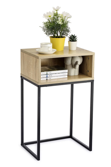 Inde Mesita Auxiliar Met-Madera 40 cm x 30 cm x 68 cm (3 Unidades)