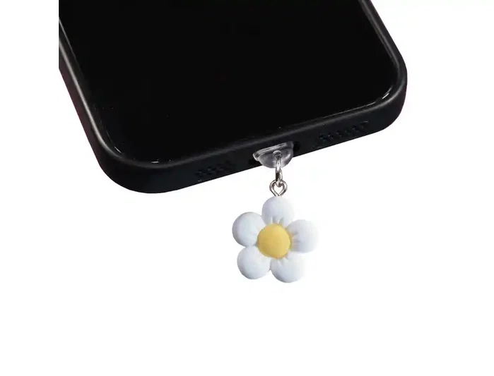 Wondee Colgante charm para móvil Funny Lightning White Flower Wondee Colgante charm para móvil Funny Lightning White Flower