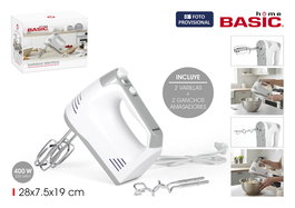 Inde Batidora Eléctrica 400W Basic Home con Varillas - 28 cm de Alto (8 Unidades)