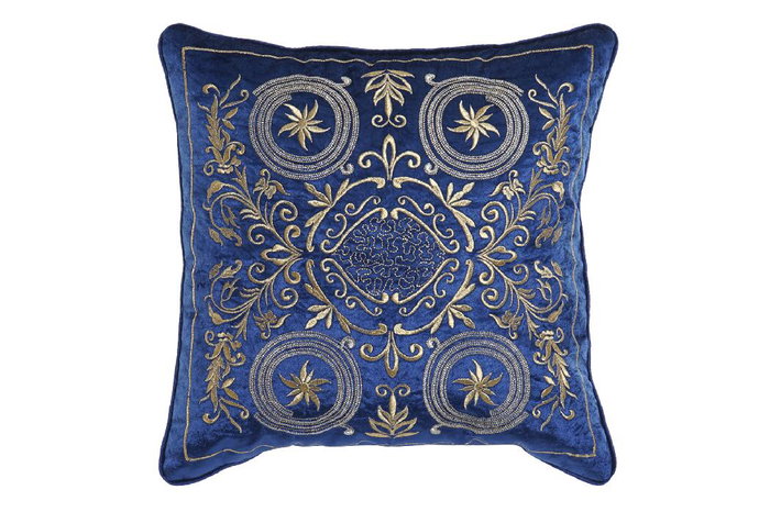 DKD Home Decor Cojín Neoclásico Azul Dorado Terciopelo Poliéster 10 x 45 x 45 cm DKD Home Decor Cojín Neoclásico Azul Dorado Terciopelo Poliéster 10 x 45 x 45 cm