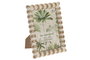 DKD Home Decor Marco de Fotos de Mango y Cristal 13x18 Blanco Rozado Natural