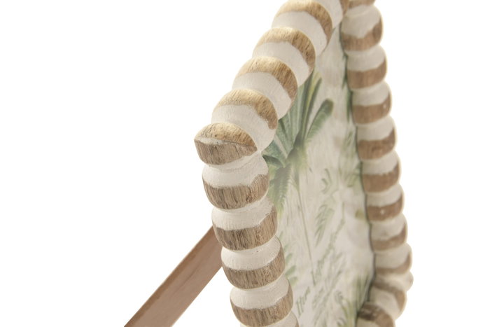 DKD Home Decor Marco de Fotos de Mango y Cristal 13x18 Blanco Rozado Natural