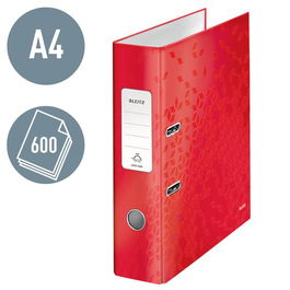 Archivador Palanca Leitz Wow A4 180º 80Mm Rojo (Set de 10)