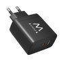 EWENT Cargador GaN Fast 65W USB-C y USB-A EW1330 Negro
