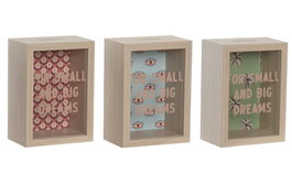 DKD Home Decor Hucha MDF y Cristal Tropical Boho Surtida