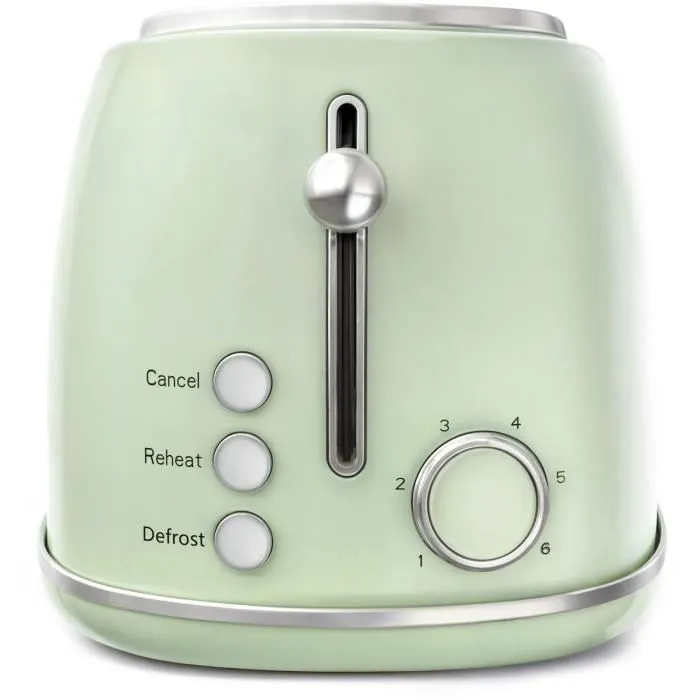 Sweiss GRV7 Tostadora Vintage de 2 Ranuras, 1500 W, Color Verde