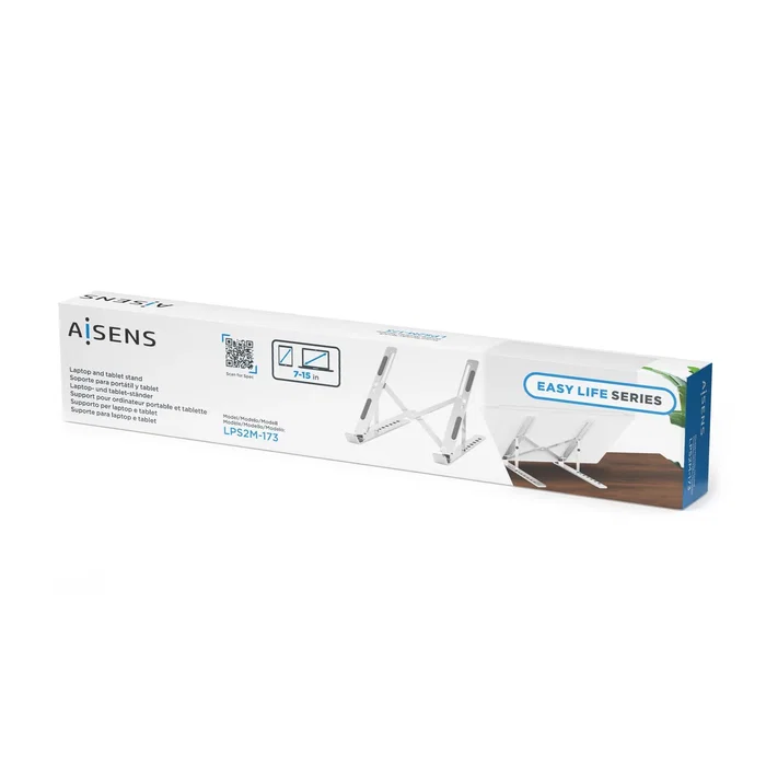 AISENS Soporte de sobremesa ajustable para portátil o tablet, Plata