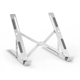 AISENS Soporte de Sobremesa Ajustable para Portátil y Tablet, Aluminio, Plata, Compatible hasta 15.6 pulgadas, 3 kg