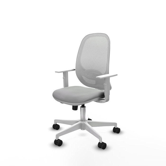 PIQUERAS Y CRESPO Silla de oficina Cilanco con mecanismo Sincro/Traslack, gris claro y blanco PIQUERAS Y CRESPO Silla de oficina Cilanco con mecanismo Sincro/Traslack, gris claro y blanco