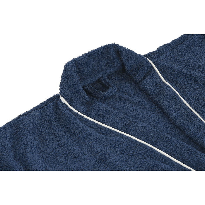 DKD Home Decor Set de 2 Albornoces para Hombre Azul 63x120 cm