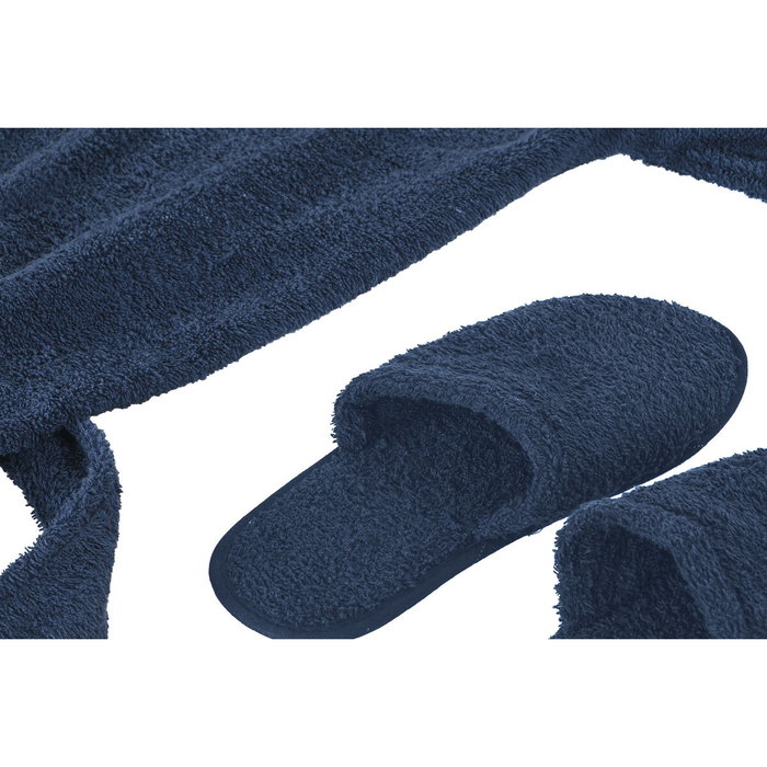 DKD Home Decor Set de 2 Albornoces para Hombre Azul 63x120 cm