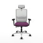 PIQUERAS Y CRESPO Silla de oficina Haches con mecanismo Sincro/Traslack, Morado y Blanco