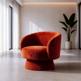 Sillón Giratorio Terracota Tejido 78 X 79 X 77 cm