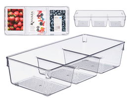 Kinvara Organizador Nevera Triple Transparente 34 x 7.8 x 15.3 cm Plástico PET (Set de 18)