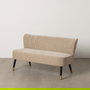 Sofá Beige Tejido-Madera Salón 134 X 70 X 74 cm