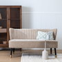 Sofá Beige Tejido-Madera Salón 134 X 70 X 74 cm