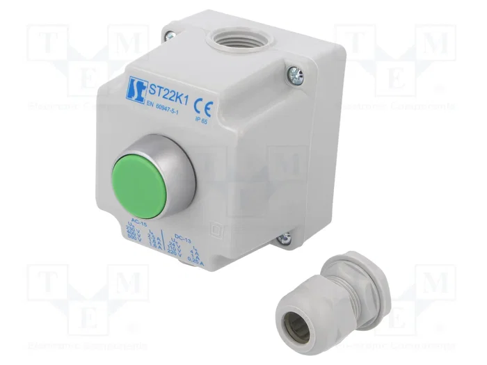 SPAMEL ST22 Casete de control con 1 botón verde SPAMEL ST22 Casete de control con 1 botón verde