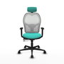 PIQUERAS Y CRESPO Silla de oficina Jorquera Sincro/Traslack Turquesa y Blanco