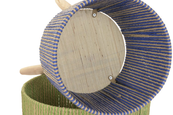 DKD Home Decor Set de 3 Maceteros de Fibra Trenzada y Madera DKD Home Decor Set de 3 Maceteros de Fibra Trenzada y Madera