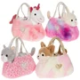 Gipsy Toys Bolso de peluche con forma de gato - Beige / Blanco